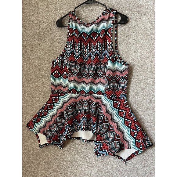 Annabelle USA Boutique Plus Size Geometric Multicolored Top Shirt Size 3XL - Picture 5 of 7